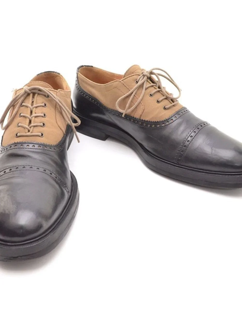 Men Dries Van Noten Perforated Cap Toe Oxfords 43.5